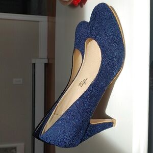 Chase & Chloe Elegant Navy Lace Women's Heels Size 11